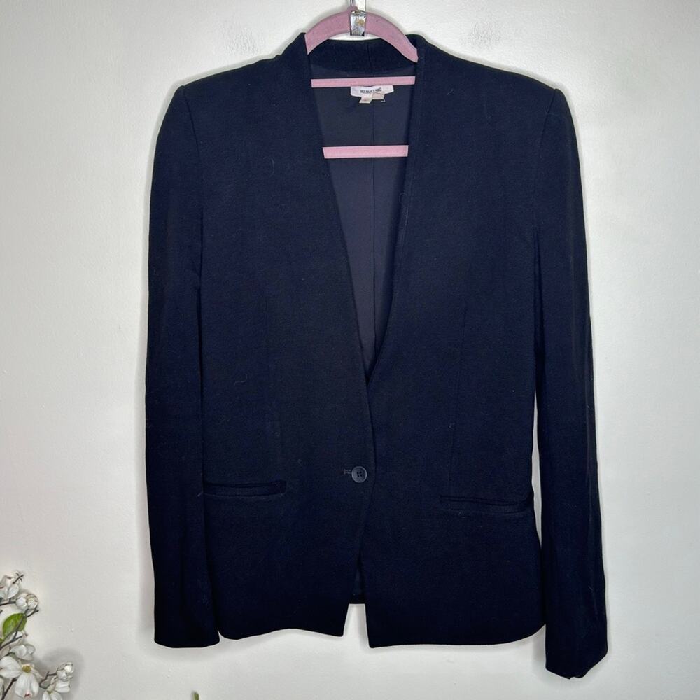 HELMUT LANG Collarless Blazer Single Button Class… - image 4